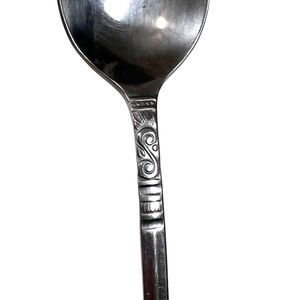 Set 4 Vtg Orleans Stainless Korea Stacie Pattern Dinner Table Spoons (8 Avail)